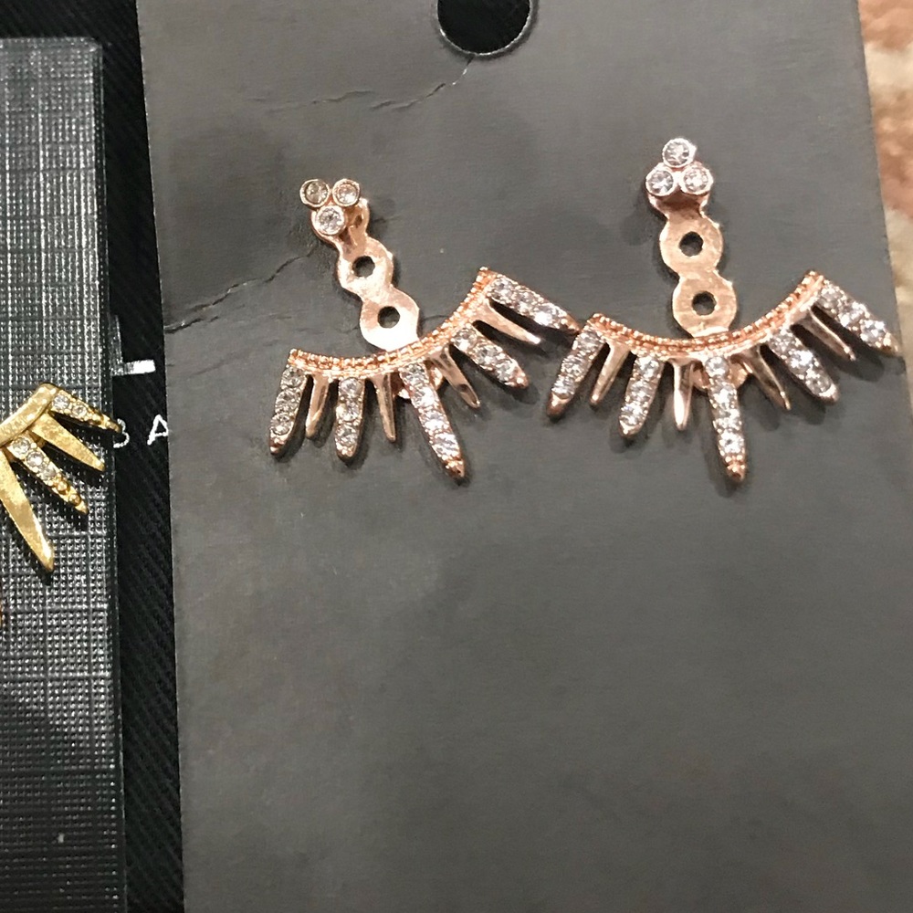 NWT rose gold pave ear jackets